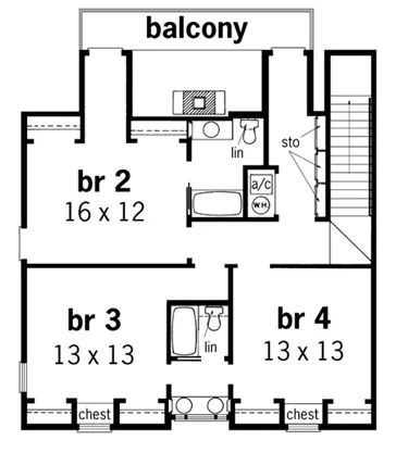 Upper level floor plan